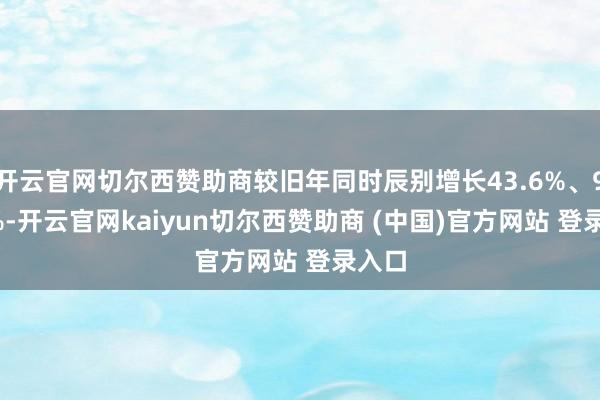 开云官网切尔西赞助商较旧年同时辰别增长43.6%、91.3%-开云官网kaiyun切尔西赞助商 (中国)官方网站 登录入口