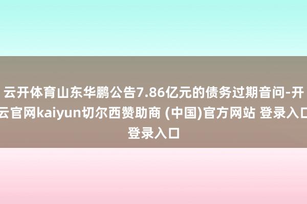云开体育山东华鹏公告7.86亿元的债务过期音问-开云官网kaiyun切尔西赞助商 (中国)官方网站 登录入口