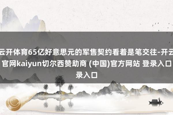 云开体育65亿好意思元的军售契约看着是笔交往-开云官网kaiyun切尔西赞助商 (中国)官方网站 登录入口